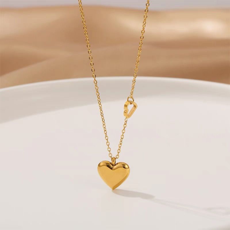 Women's Necklace Full Diamond Delicate Necklace Rose Gold Plated Heart Pendant Necklace with White Zircon Elegant Women's Jewelry Gifts for Anniversaries and Valentine's Day
