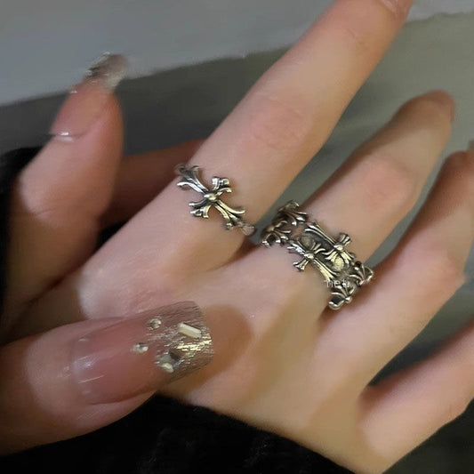 Punk Cross Adjustable Ring Vintage Gothic Unisex Jewelry