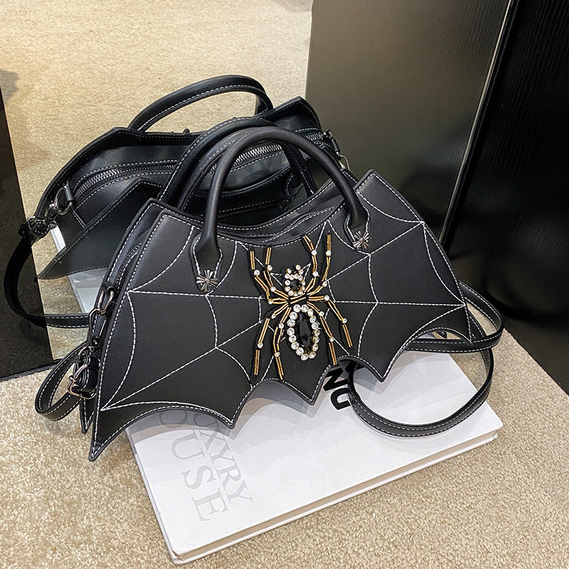 Fashion Handmade Spider Embroidery PU Messenger Bag