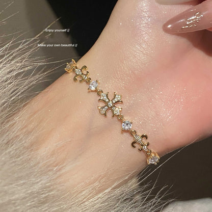 Light Luxury Zircon Imitation Pearl Hand Jewelry