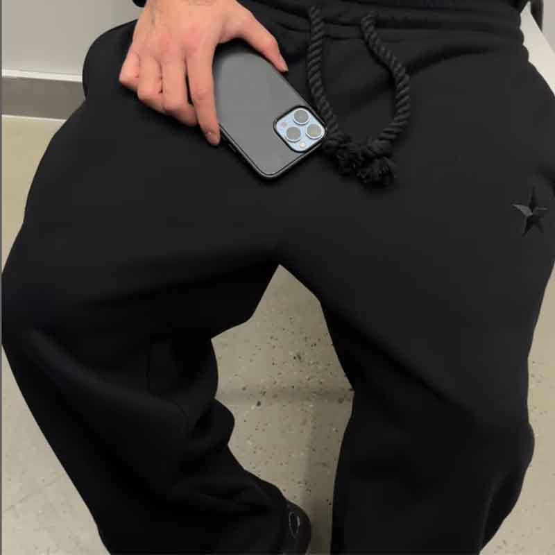 Embroidered Double Waist Sweatpants