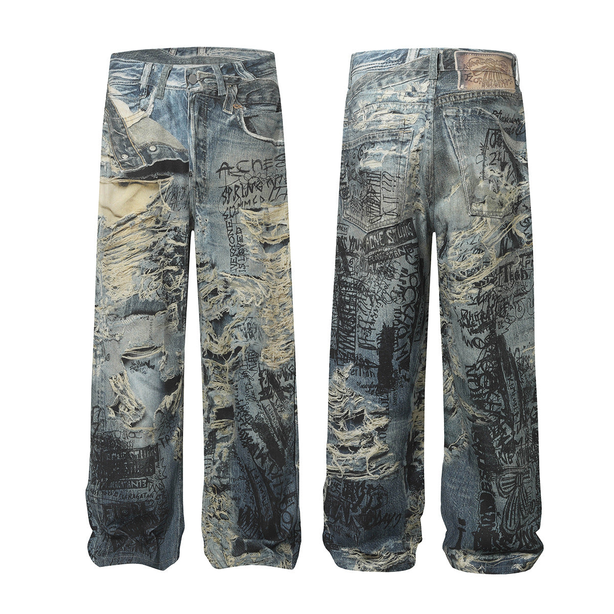 American-style high street graffiti jeans