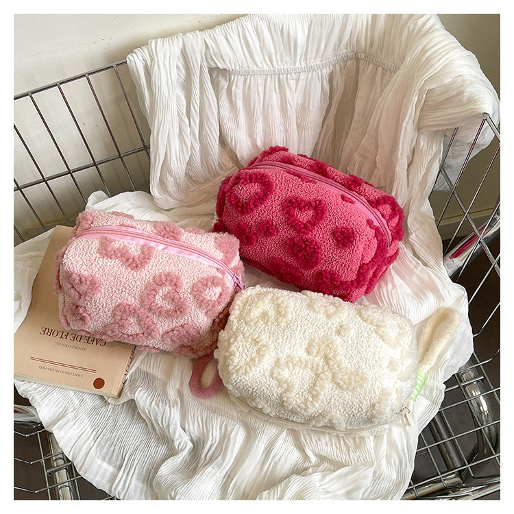 Ins Style Plush Cosmetic Storage Bag