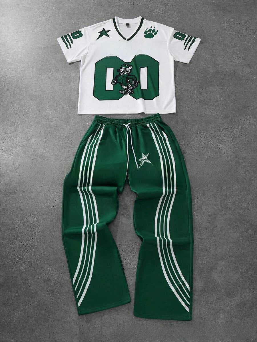 Fashionable high street printed sports outfit