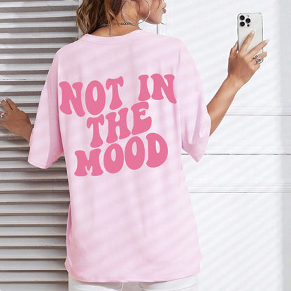 Casual Loose Fit Cotton Letter Print T-Shirt