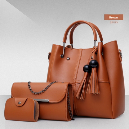 Korean version of solid color bucket bag