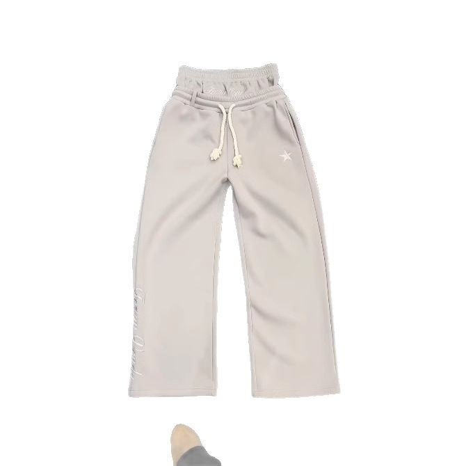 Embroidered Double Waist Sweatpants
