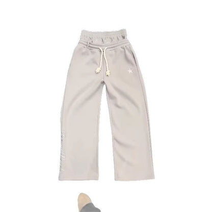 Embroidered Double Waist Sweatpants