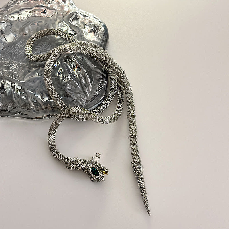 Designer Snake Tassel Necklace with Flash Diamond