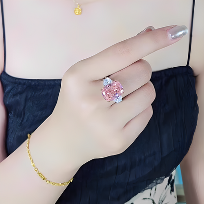 Cherry blossom pink diamond ring at the jewelry exhibition