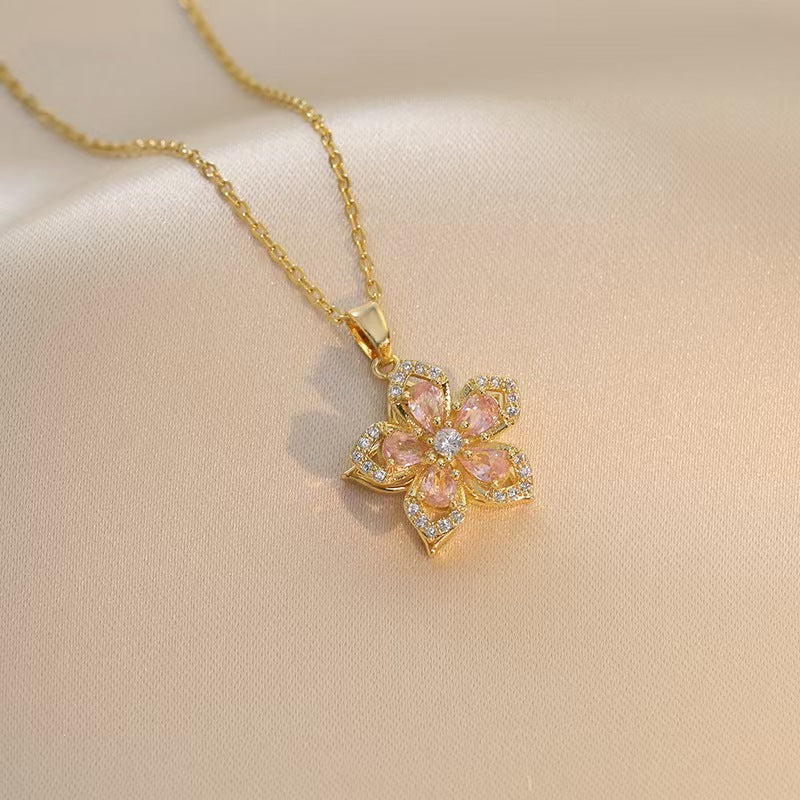 Bauhinia zircon necklace