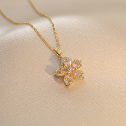 Bauhinia zircon necklace
