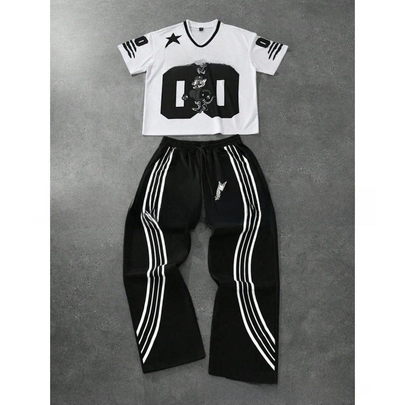 Fashionable high street printed sports outfit