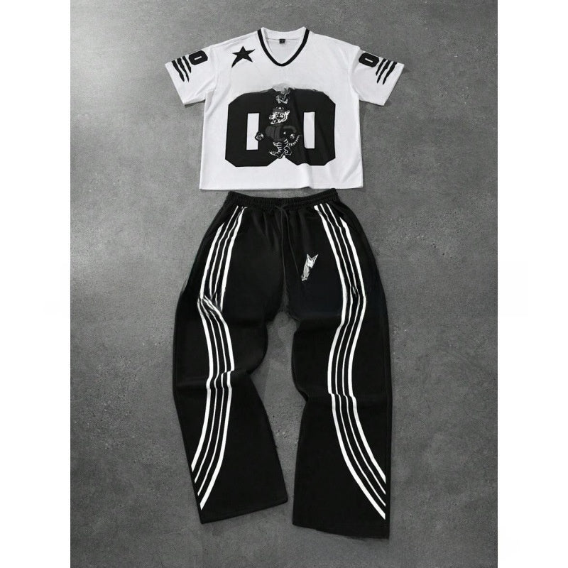Fashionable high street printed sports outfit
