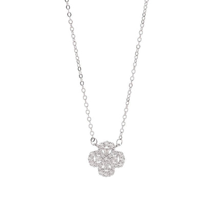 Sparkling Four-Leaf Clover Titanium Steel Necklace