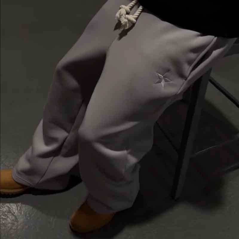 Embroidered Double Waist Sweatpants