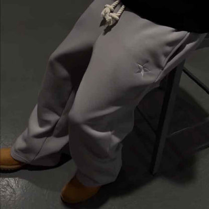 Embroidered Double Waist Sweatpants