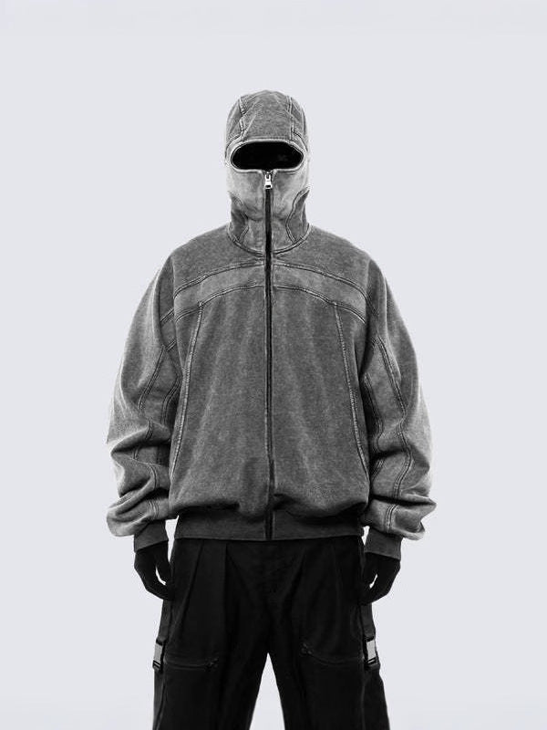 Washing machine washable pullover hoodie jacket