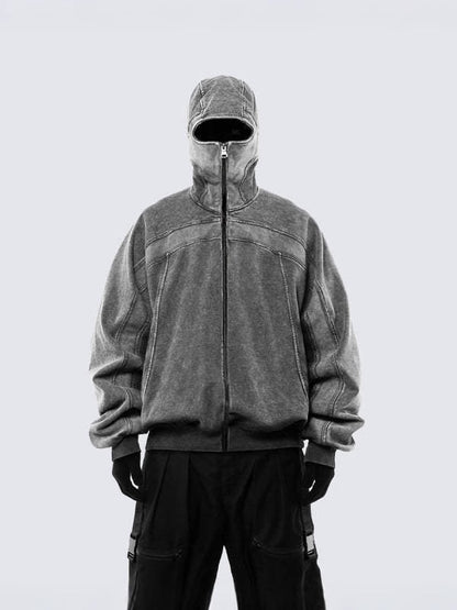 Washing machine washable pullover hoodie jacket
