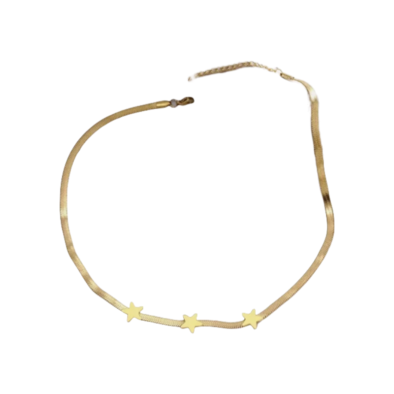 Stainless Steel Necklace Gothic Blade Snake Chain Star Choker Light Luxury Necklace for Women Jewelry