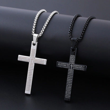 New cross necklace men's scripture androgynous style hip-hop pendant necklace women's jewelry
