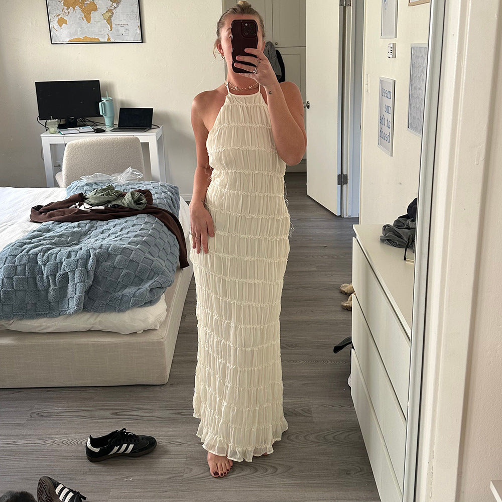 Lace-up Long Dress
