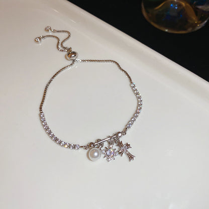 Light Luxury Zircon Imitation Pearl Hand Jewelry