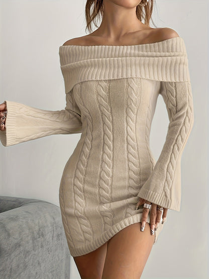 Casual Knit Off-Shoulder Dress