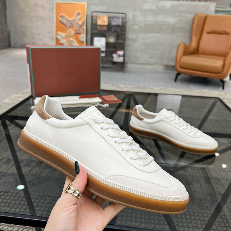 Low-top lace-up men's canvas shoes