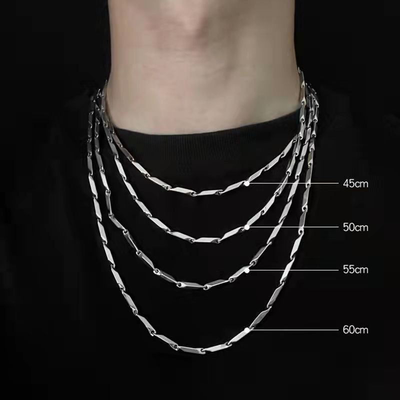 Titanium steel diamond chain melon seed chain necklace men handsome fashion female pendant chain handmade jewelry