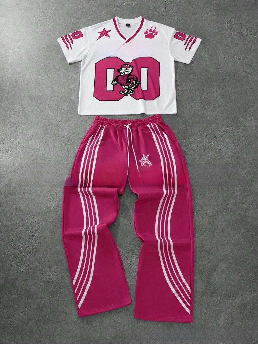 Fashionable high street printed sports outfit