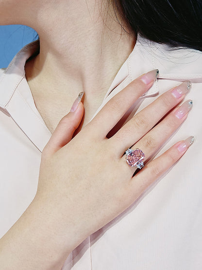 Cherry blossom pink diamond ring at the jewelry exhibition