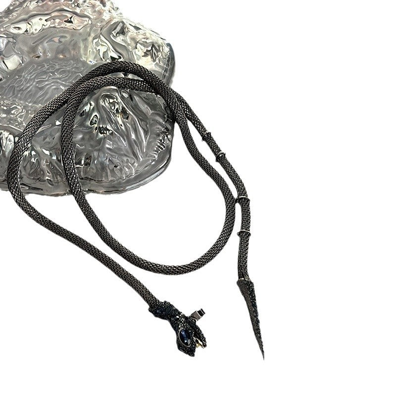 Designer Snake Tassel Necklace with Flash Diamond