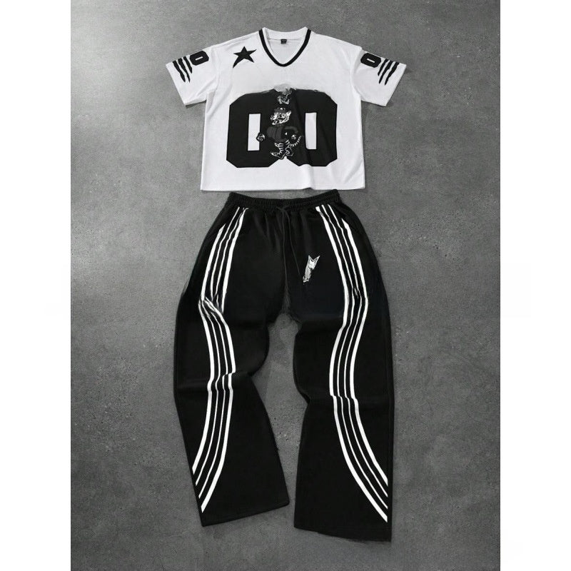 Fashionable high street printed sports outfit