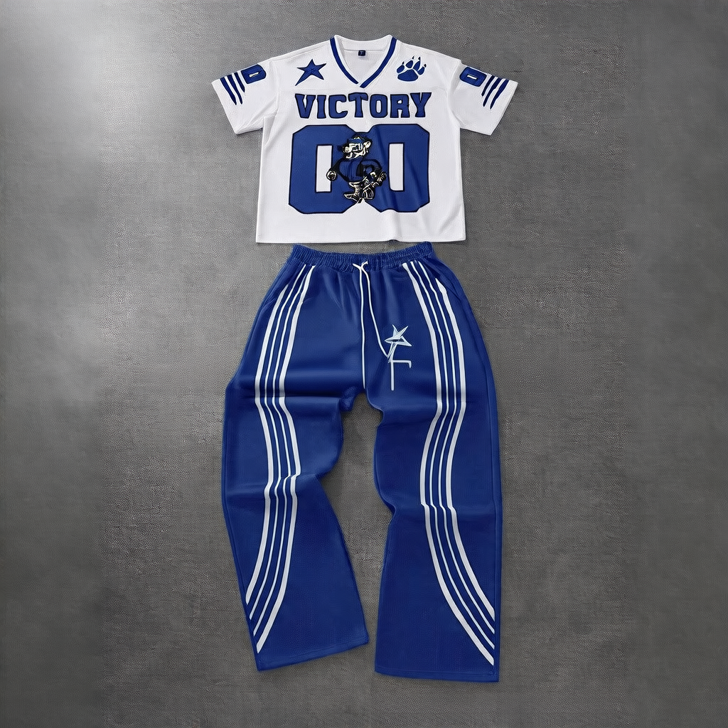 Fashionable high street printed sports outfit